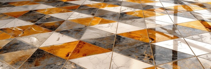 A detailed close-up displays the natural variations and textures of an old marble floor