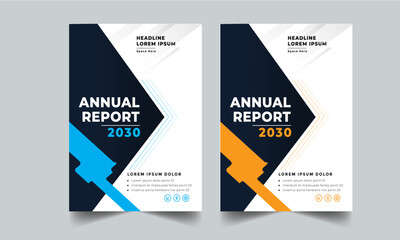 Business Annual Report Flyer Design Template 2 color design layout