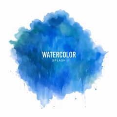 Blue watercolor splashes, Blue Abstract watercolor background