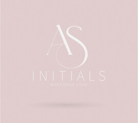 AS Monogram logo, Minimalist Typographic Line Monogram Logo, AS Wedding monogram logo, AS Typography Initial Letter Brand Logo	