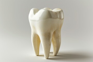 White dental tooth model on white background