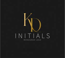 KD Typography Initial Letter Brand Logo, KD brand logo, KD monogram wedding logo	