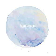 Blue watercolor strokes, pink splashes on white, blue background