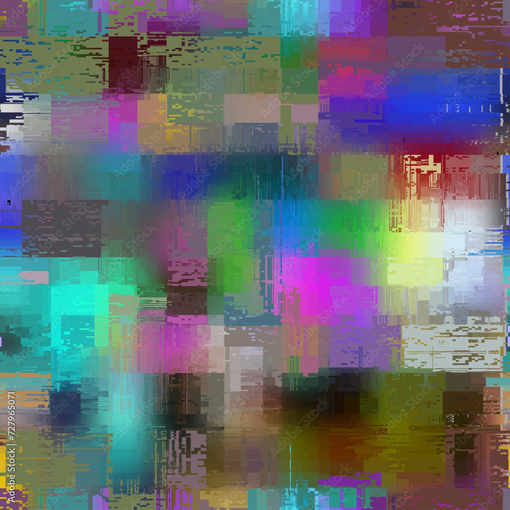 Poster vector pattern with imitation of grunge glitch texture. seamless grunge background
