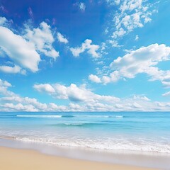 Fototapeta na wymiar a sunny beach in warm blue waters