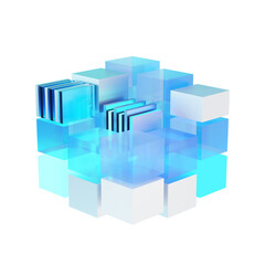 Obraz premium Database servers and storage centers with transparent background.