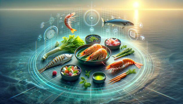 Futuristic Sustainable Seafood Dish with High-Tech Elements