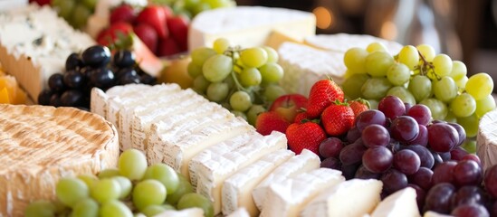 Delectable Cheese, Cake, and Fruits Platter: A Cheesy, Cakey, and Fruitful Delight