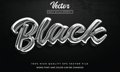 vector black text 3d style effect