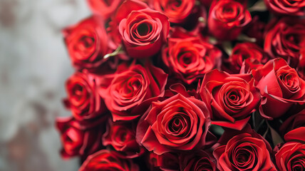 Naklejka premium bouquet of beautiful and elegant red roses for valentines day