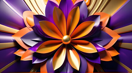 An abstract flower, where curves blend with bright lines, creates a wonderfully harmonious portrayal.