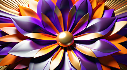 An abstract flower unfolds in wonderful artwork, revealing a rich display of abstract beauty.