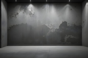 Elegant black wall background  with vintage distressed grunge texture and dark gray charcoal color paint.