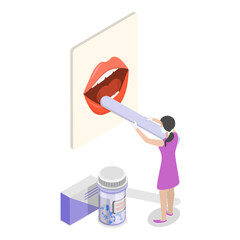 3D Isometric Flat Vector Illustration of Otolaryngology , ENT Doctor. Item 2