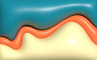 Colorful inflated 3d fluid shapes background. Wavy layer abstract design concept. Liquid modern design for poster, banner, cover, presentation, flyer, catalog, or brochure.