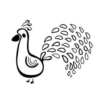 a rooster with a tail