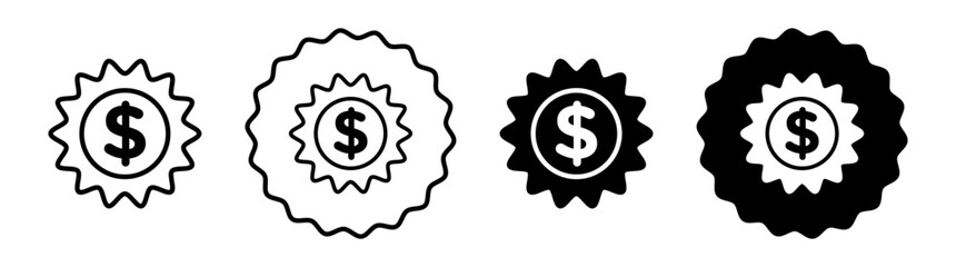 Compensation set in black and white color. Compensation simple flat icon vector