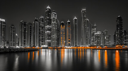 Urban Serenity: A Black and White Ode to Dubai's Stunning Cityscape