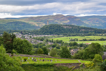 View over Stirling city from castle hill, Scotland