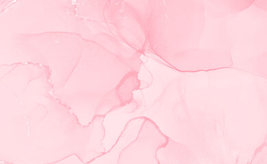Light pink watercolor acrylic marble backgound. Vector abstract alcohol liquid texture in pastel color