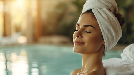 A woman relaxes and enjoys an anti-stress bath
