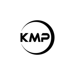 KMP letter logo design with white background in illustrator, cube logo, vector logo, modern alphabet font overlap style. calligraphy designs for logo, Poster, Invitation, etc. - obrazy, fototapety, plakaty