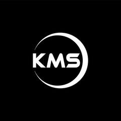 KMS letter logo design with black background in illustrator, cube logo, vector logo, modern alphabet font overlap style. calligraphy designs for logo, Poster, Invitation, etc.