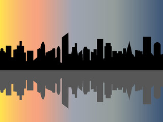 Fototapeta premium silhouette buildings, town, silhouette city, skyline, silhouette