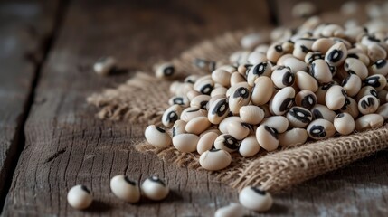 Fototapeta na wymiar The black-eyed cowpea, a nourishing and adaptable legume, finds its way into an array of global culinary creations, showcasing its versatility