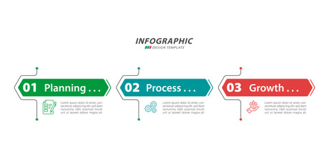 Fototapeta na wymiar Infographic 3 Step timeline journey, calendar Flat simple infographics design template. presentation graph. Business concept with 3 options, vector illustration.