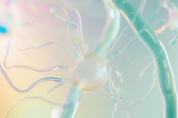 3D Macro Perspective of Floating Organic Forms Shaped Like Neurons