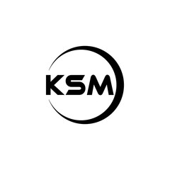 KSM letter logo design with white background in illustrator, cube logo, vector logo, modern alphabet font overlap style. calligraphy designs for logo, Poster, Invitation, etc.
