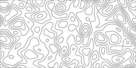 Obraz premium Topographic abstract line contour map background. Geographic mountain contours map seamless pattern.White topographic wavy pattern design. Geographical map shades. 