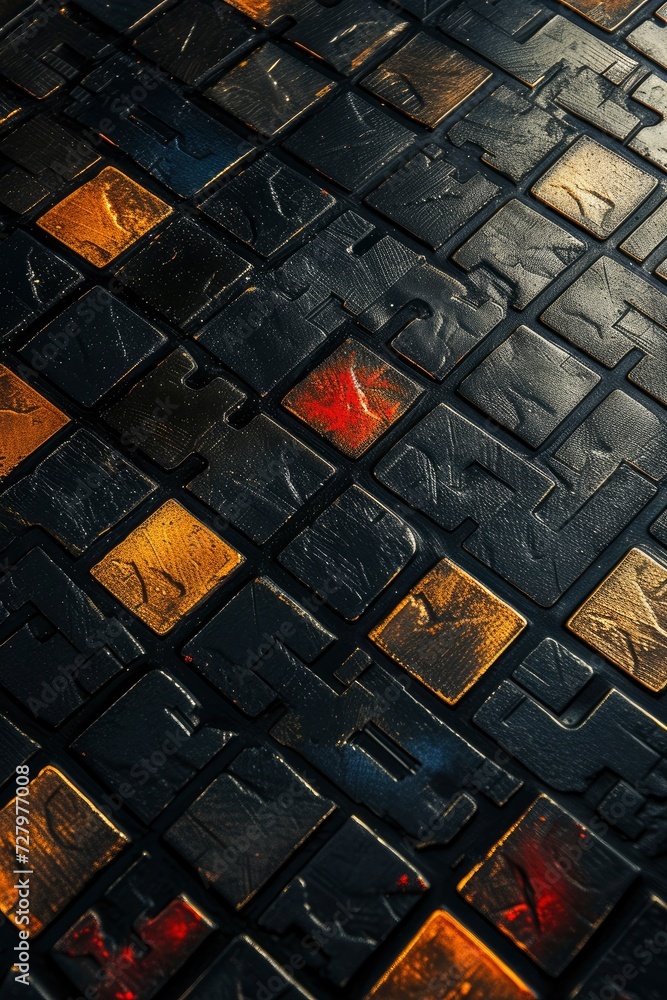 Poster repetitive dark background pattern for a website dedicated to retro logic puzzle and strategy game d