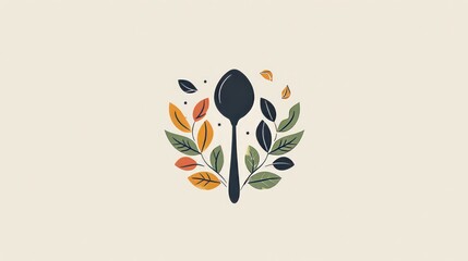logo features a simplistic yet elegant design, combining a spoon and leaf elements to represent healthy eating