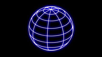 Neon Earth neon sign. Planet Earth neon sign. neon earth icon on black background. Planet Earth neon sign. Shiny Planet Earth silhouette on dark brick wall background. Stock vector illustration.