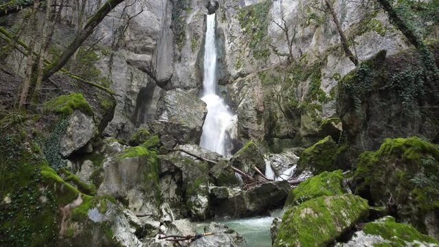 Cascade de Borbannaz, Chaumont, Haute-Savoie, France, Europe
