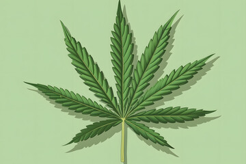 Grüne Vielfalt: Illustration eines lebendigen Cannabisblatts