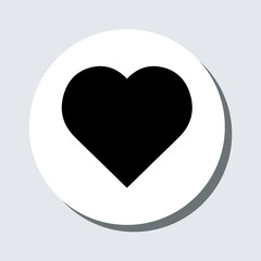 Heart icon vector. Love sign symbol in trendy flat style. Heart vector icon illustration in circle isolated on gray background