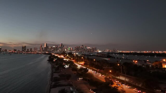 night view of key biscayne 