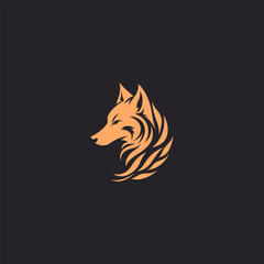 Obraz premium Wolf logo design vector template