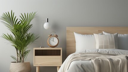 Sunlit bedroom with a modern design.