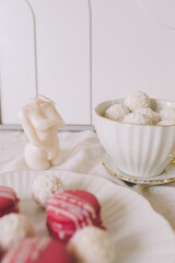 pink and white tulips, happy valentine day