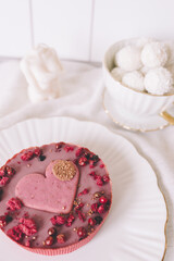 pink and white tulips, happy valentine day