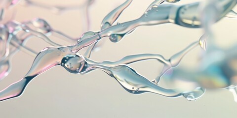 3D Macro Perspective of Floating Organic Forms Shaped Like Neurons