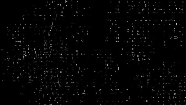 Abstract silver binary code background. Technology abstract art black background.