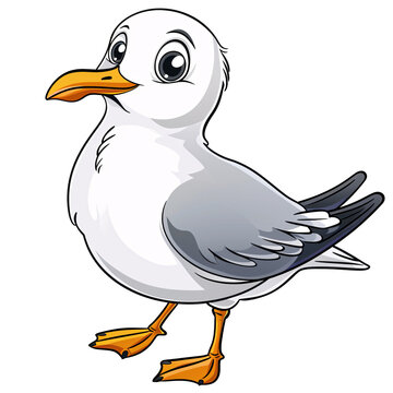 a cartoon of a seagull
