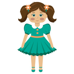 woman, flat, funny, children, adorable, little, smile, dream, magic, doodle, together, valentine, unicorn, romantic, graphic, hand, fashion, little dress, dummy, puppet, young, game, doll, vector, des