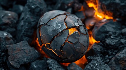 Top view of dragon egg on baishnab coal