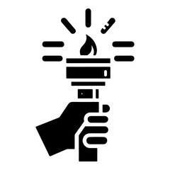 torch light vector icon silhouette, clipart, symbol, black color silhouette
